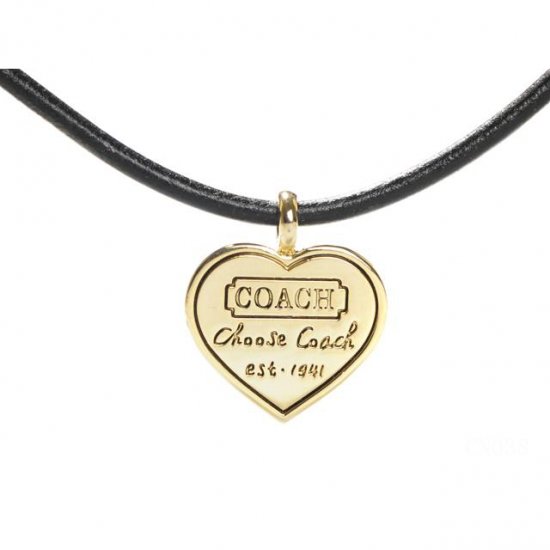 Coach Heart Logo Black Necklaces CXQ | Coach Outlet Canada